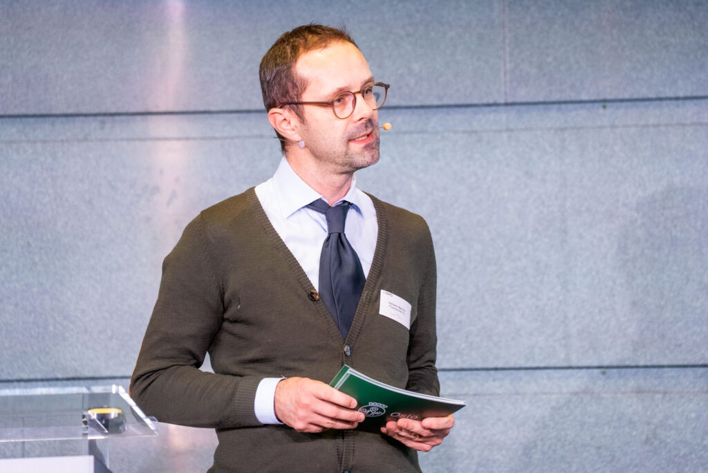 Hallstein Bjercke finansbyråd i Oslo kommune fortalte om hvordan kommunen driver frem nye løsninger i samarbeid med markedet.